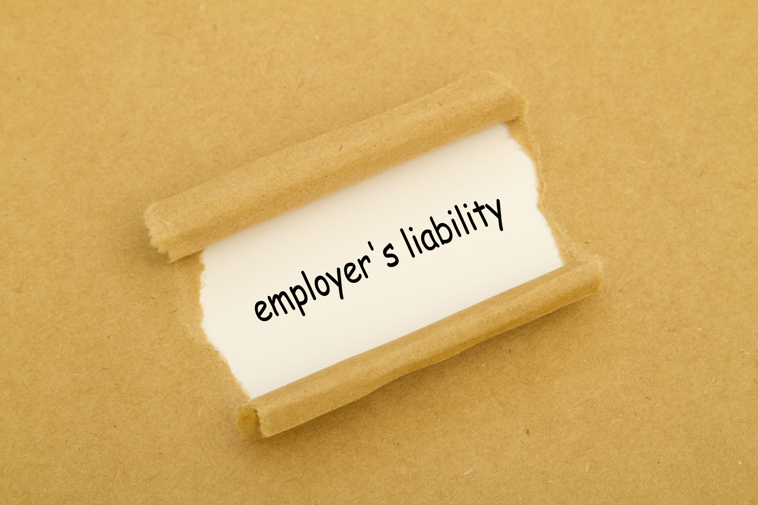 Employers Liability Written On Paper