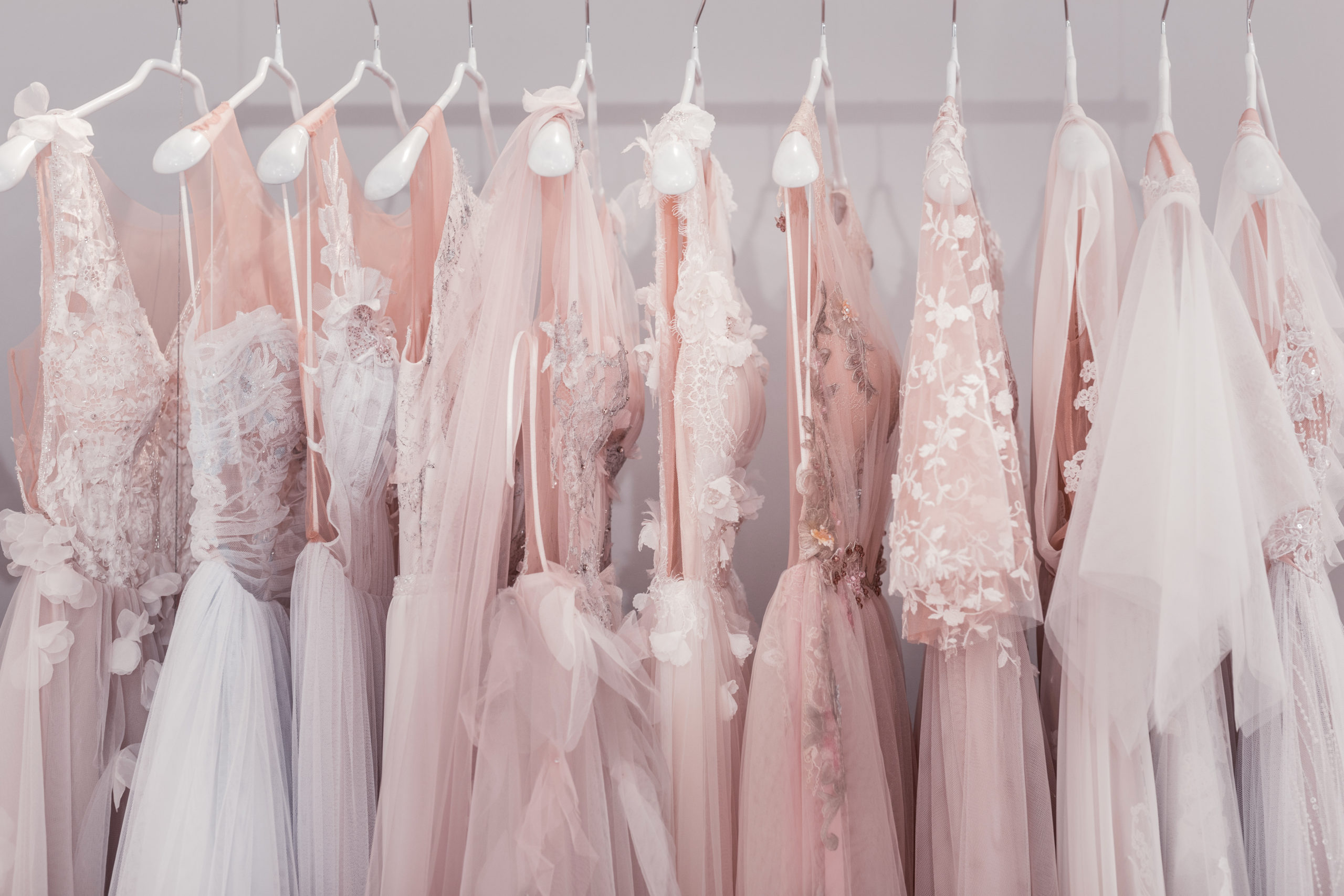 Dresses Hanging Up On Rail