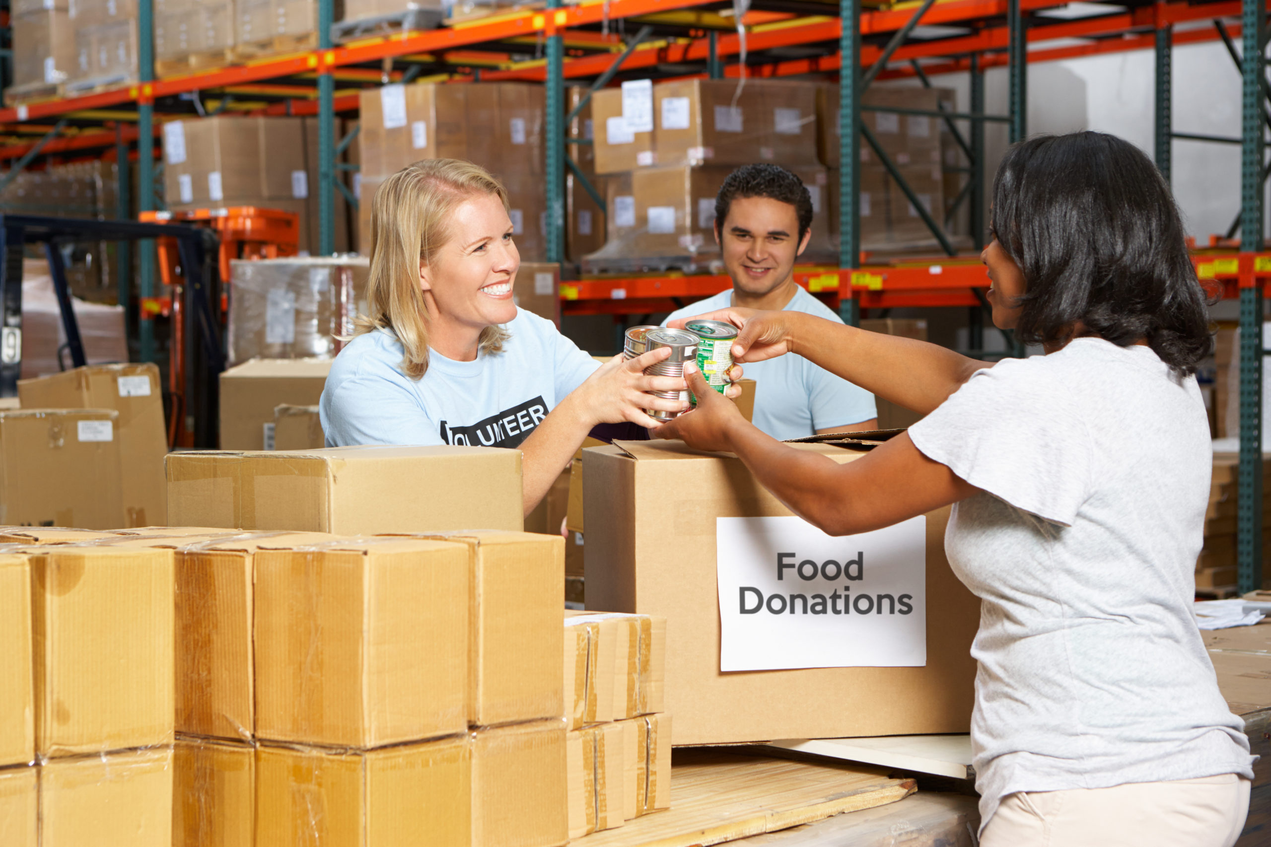 Volunteers Collecting Food Donations