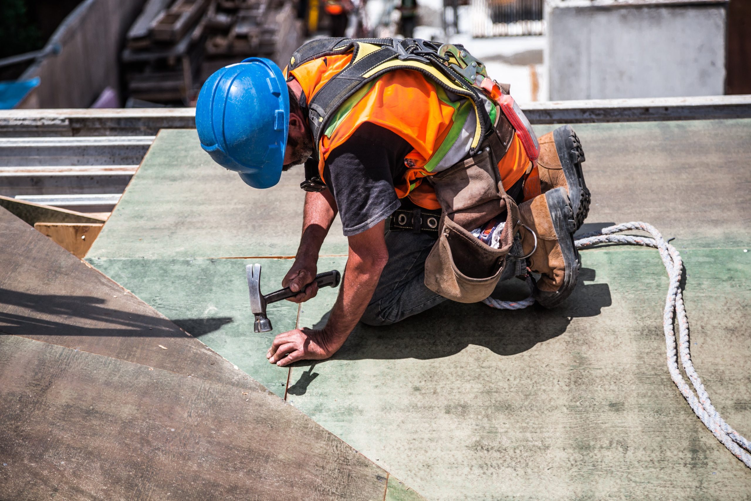 Builder On Construction Site