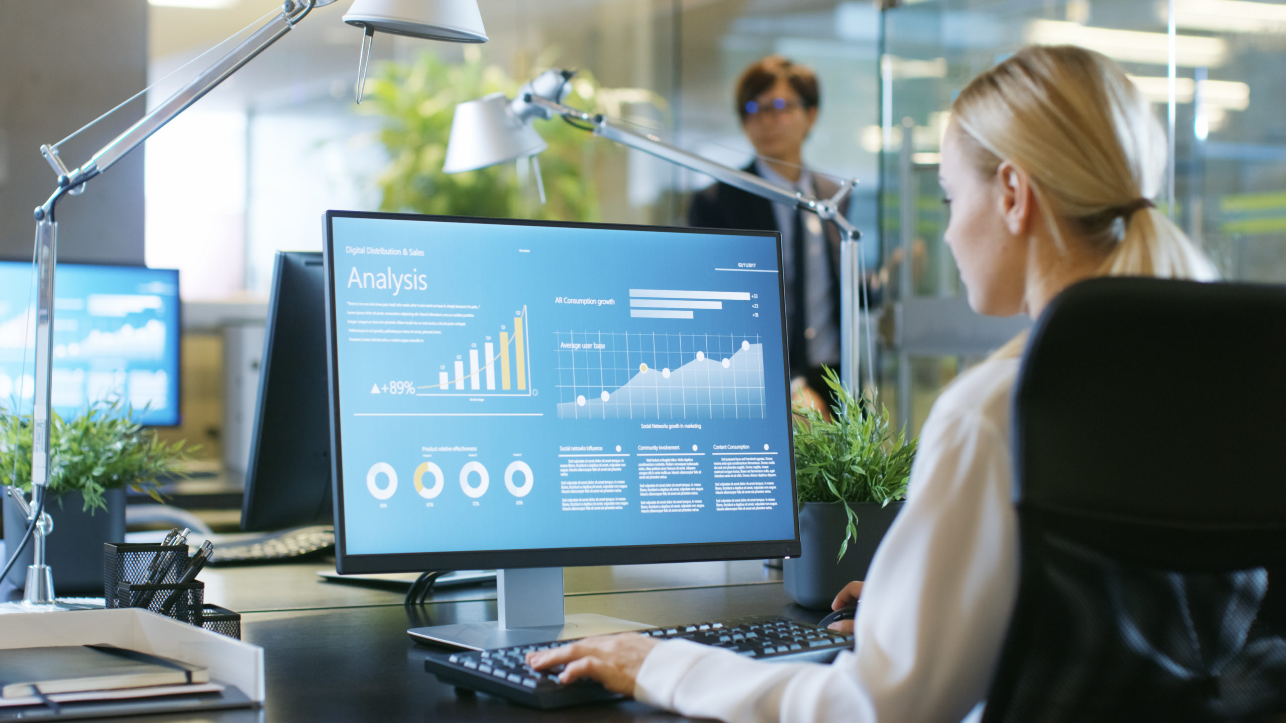 Female Businesswoman Working At Desk