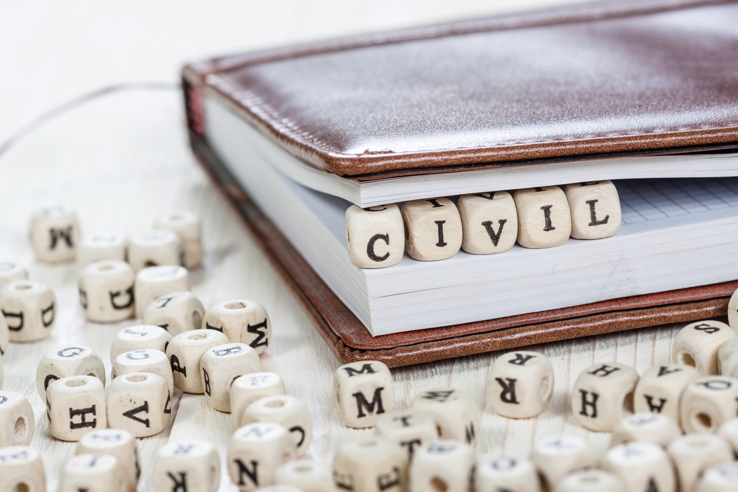 'Civil' Written On Wooden Block